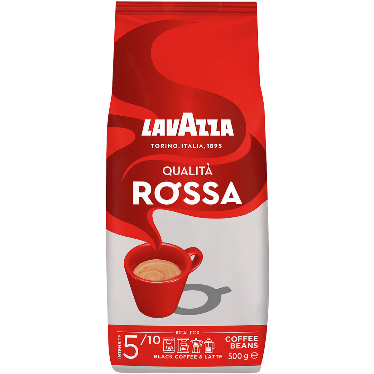 Lavazza Qualità Rossa hele kaffebønner i pose på 500 g