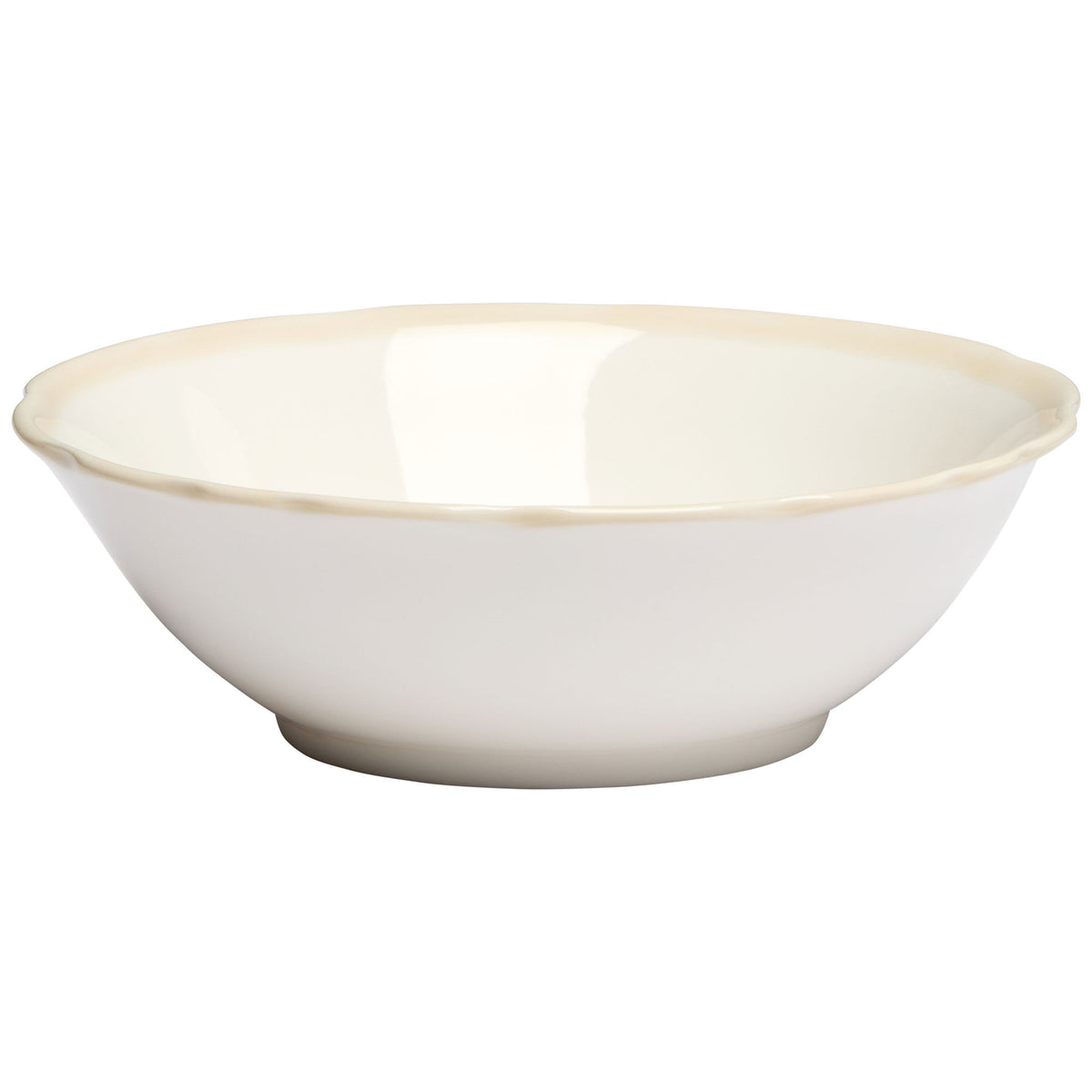 Skål Fleur 15 cm med sandfarvet kant og bølget kant fra Decotique
