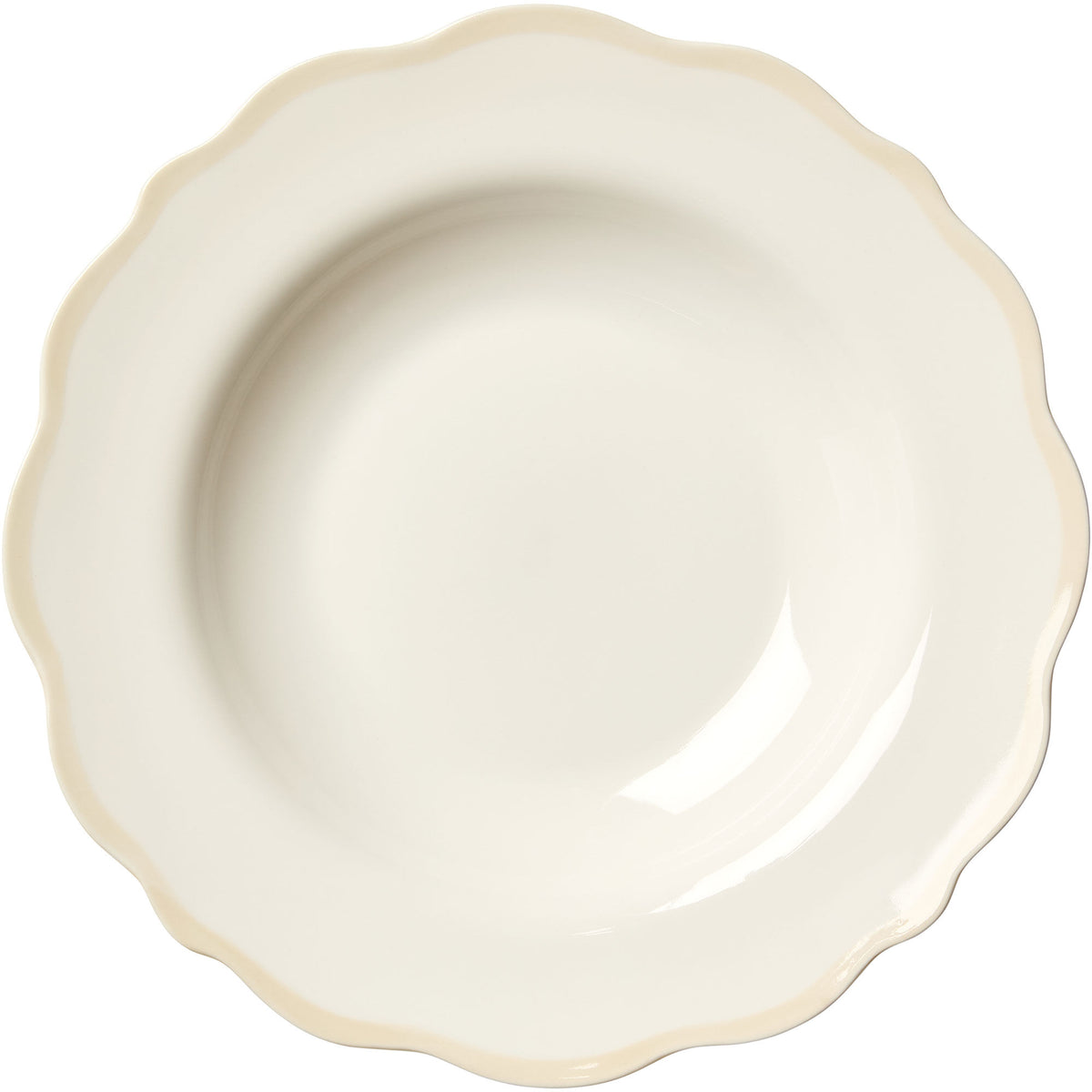 Decotique Fleur skål på 23 cm i hvid og sand med bølget kant
