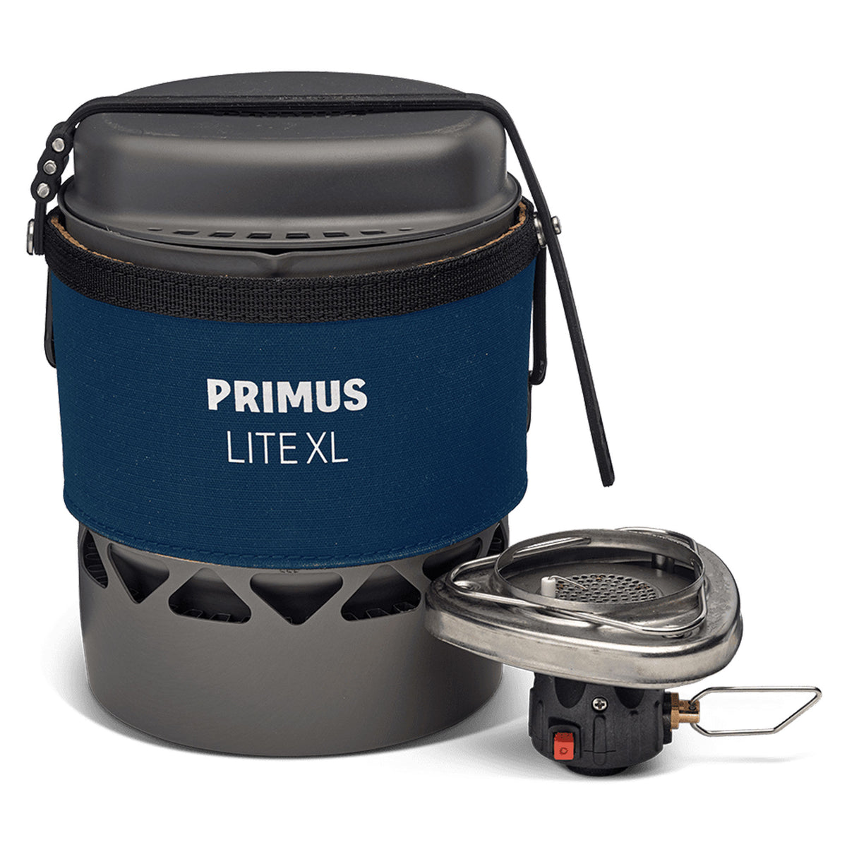 Blåt Primus Lite XL gaskøkken på 1 liter til friluftsliv
