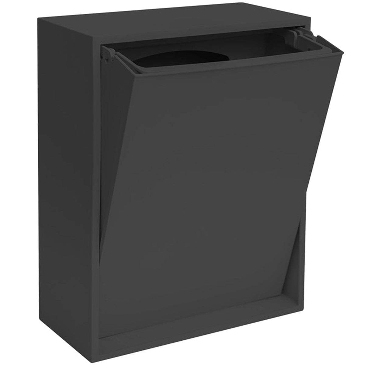 Sort vægmonteret sorteringsboks Recycling Box 12 liter fra Recollector