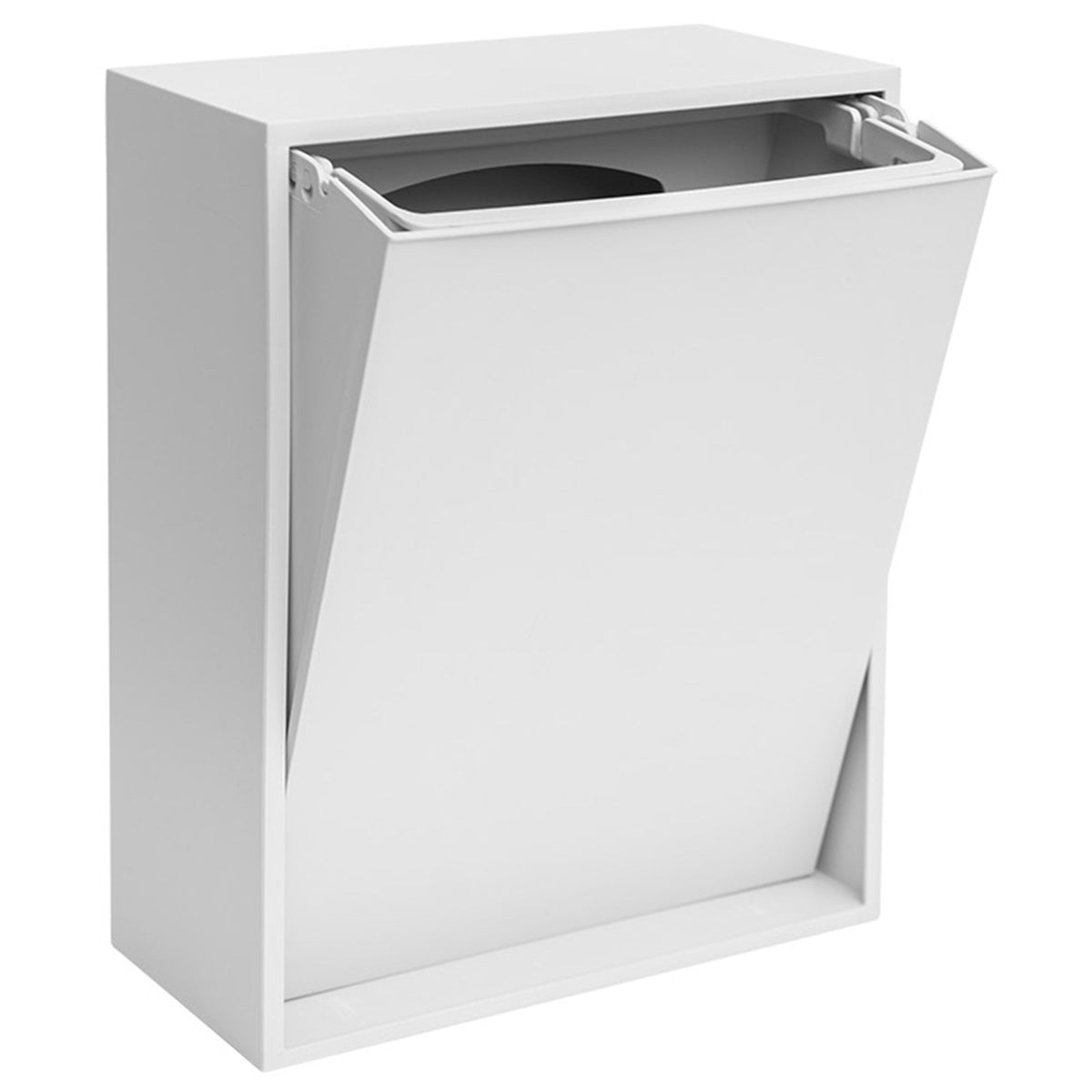 Recollector Recycling Box 12 liter i brilliant white, vægmonteret