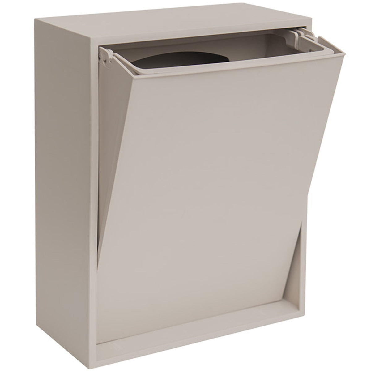 Vægmonteret Recollector Recycling Box sorteringsboks på 12 liter i silver cloud grey