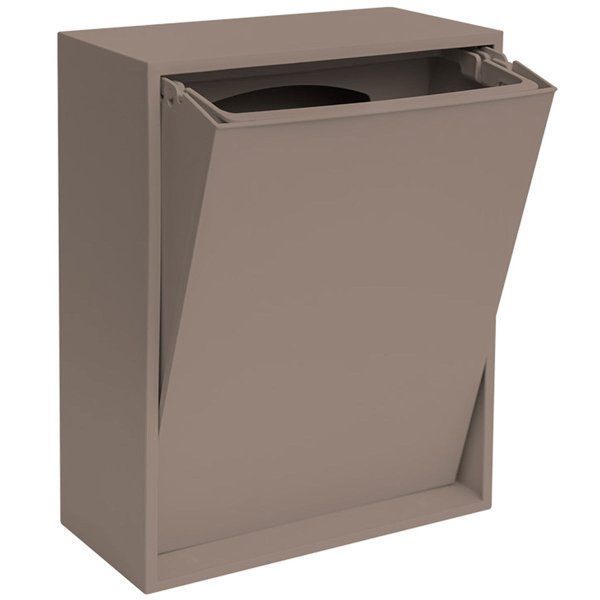 Vægmonteret Recollector Recycling Box 12 liter i farven fungi brown
