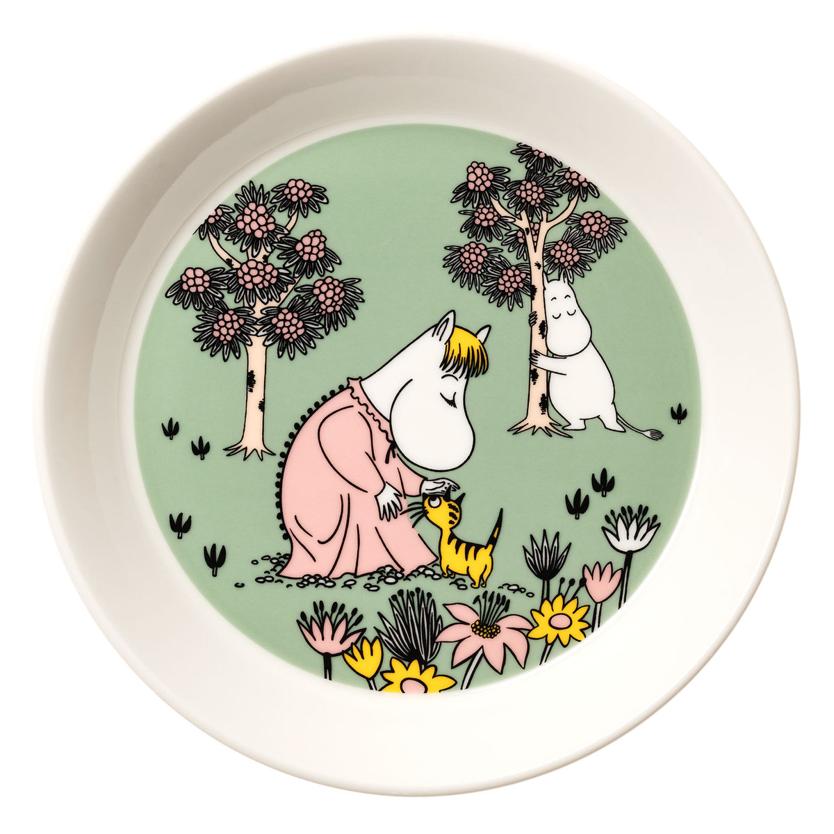 Grøn Moomin Arabia Omtanke tallerken Ø19 cm med Mumin-motiv