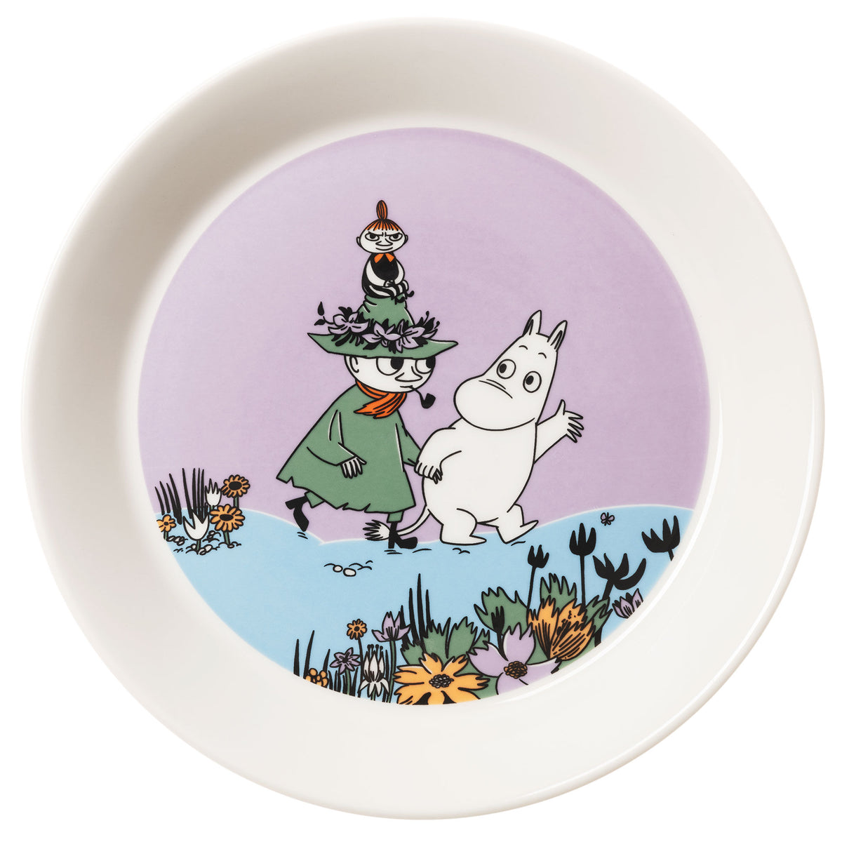 Moomin Arabia tallerken Venner for evigt på 19 cm med tre Mumidalen-karakterer