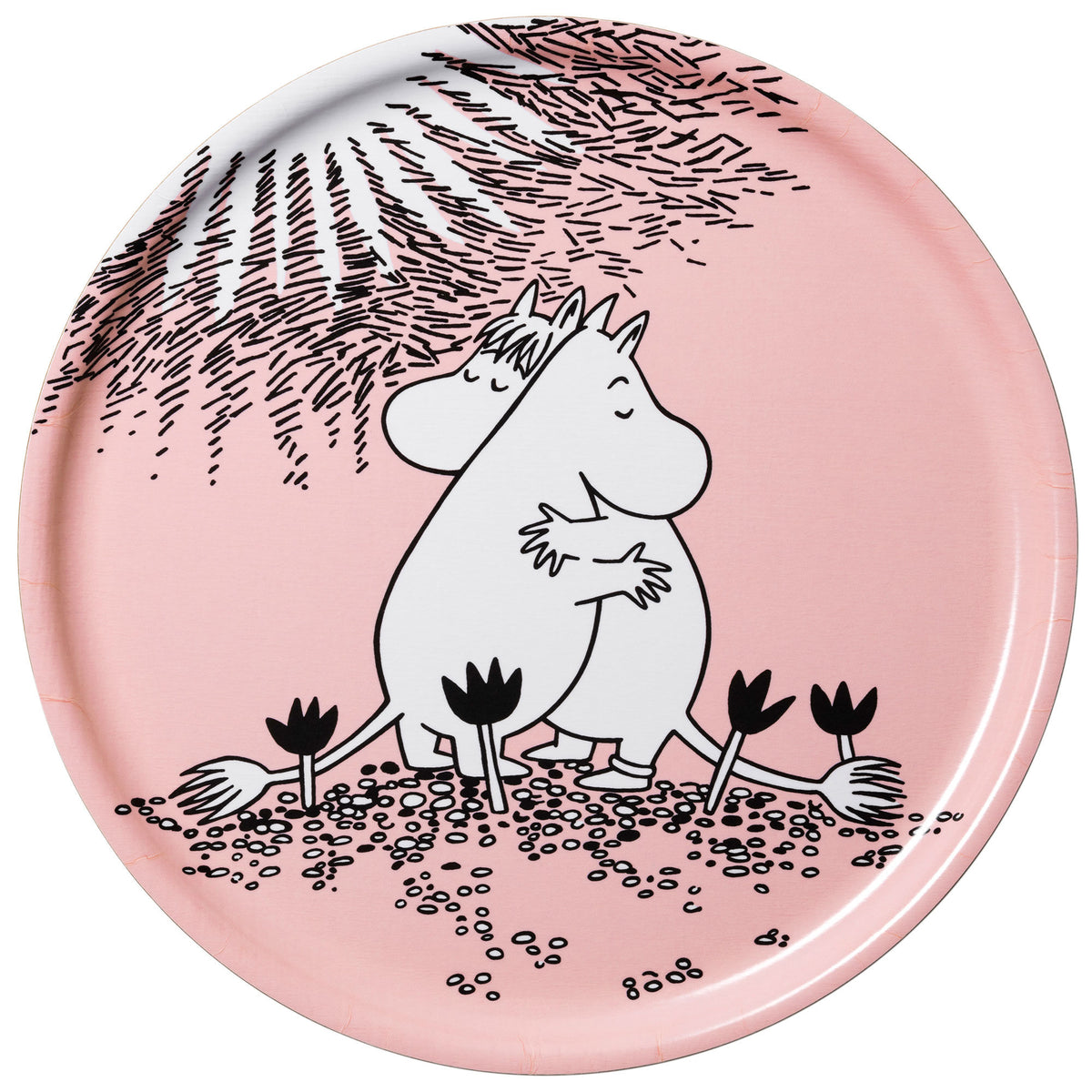 Moomin Arabia bakke med motivet Kærlighed, Mumitrolden og Snorkfrøkenen, 35 cm