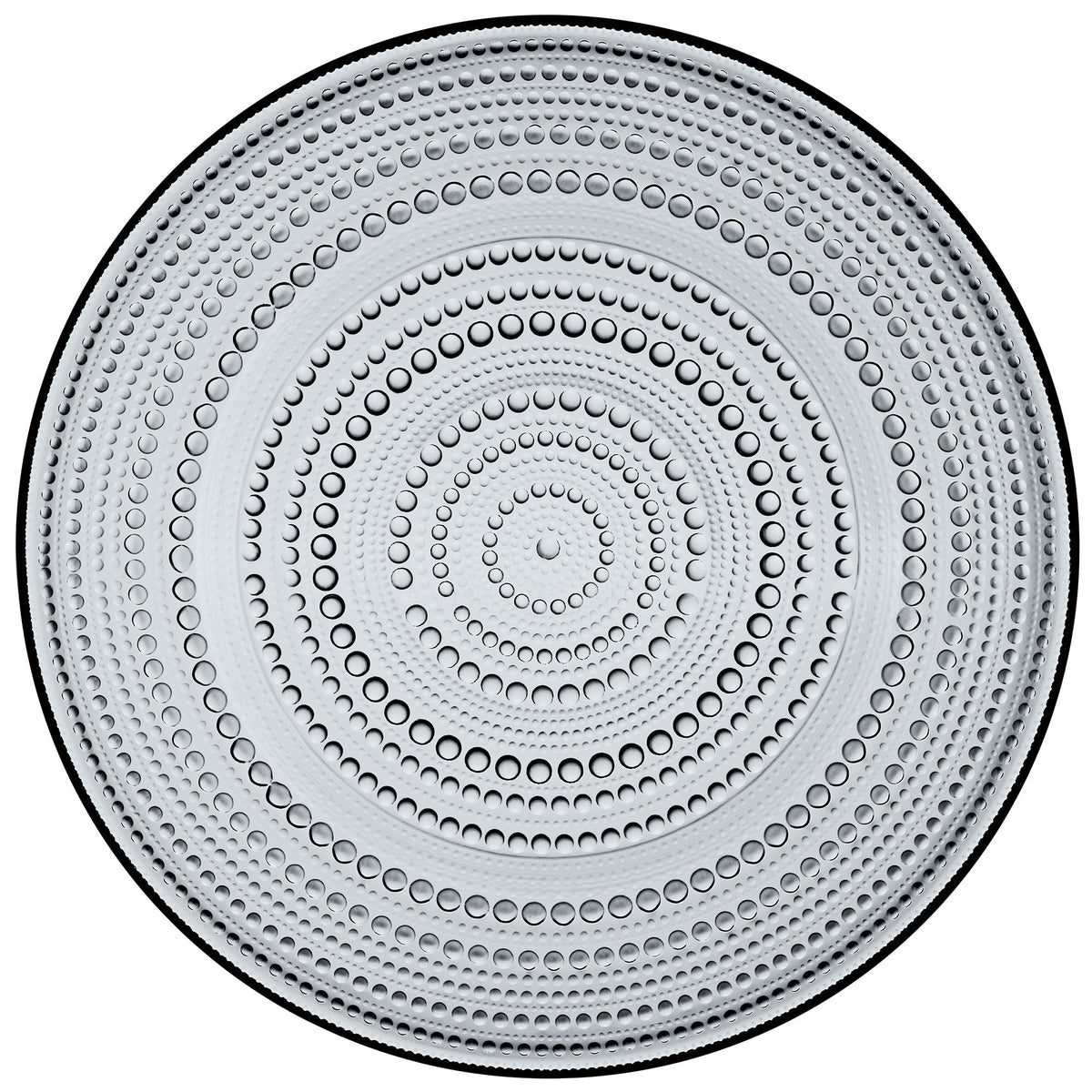Stor grå Kastehelmi-tallerken i lysegråt glas fra Iittala, Ø31 cm