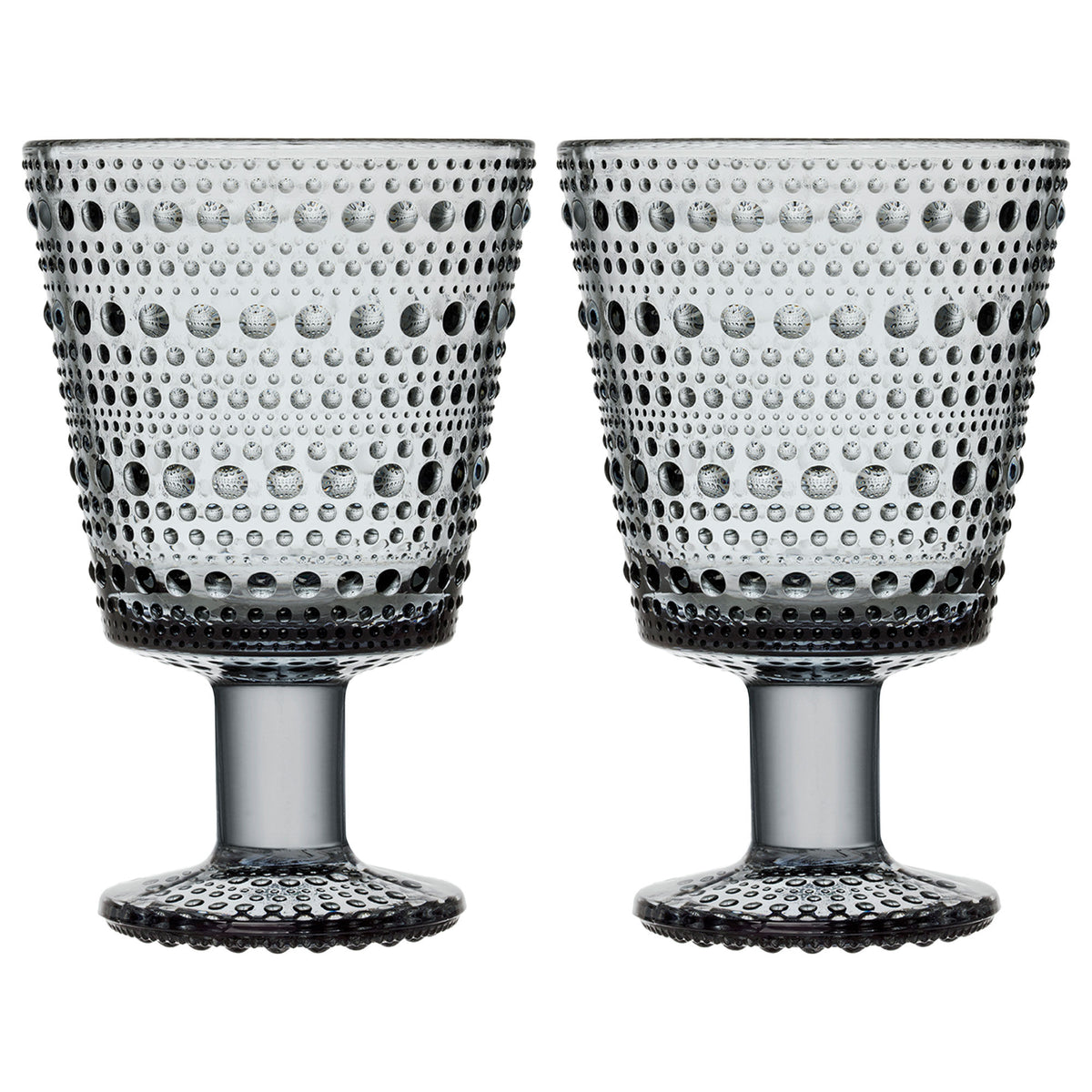 To grå glas på fod fra Iittala Kastehelmi-serien, 26 cl