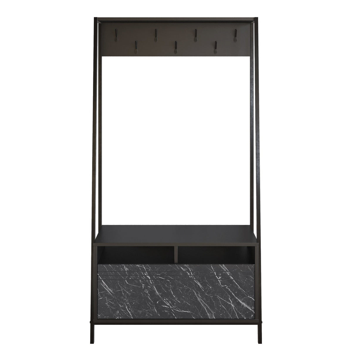 Se FUNZI LIVING Devin entrésæt, m. 7 knager, 1 låge og hylde - sort melamin og sort metal ❤ Kæmpe udvalg i Funzi Living - Køb online på udsalg og tilbud lige nu ❤ Billig fragt og hurtig levering - Varenummer: Boboonline-115544 og barcode / Ean: 8682870664418 på lager - Udsalg på Møbler,Entrésæt,
Møbler,
Entré,
Entreopstillinger, Spar helt op til 57% - 2.739 kendte brands til outletpriser