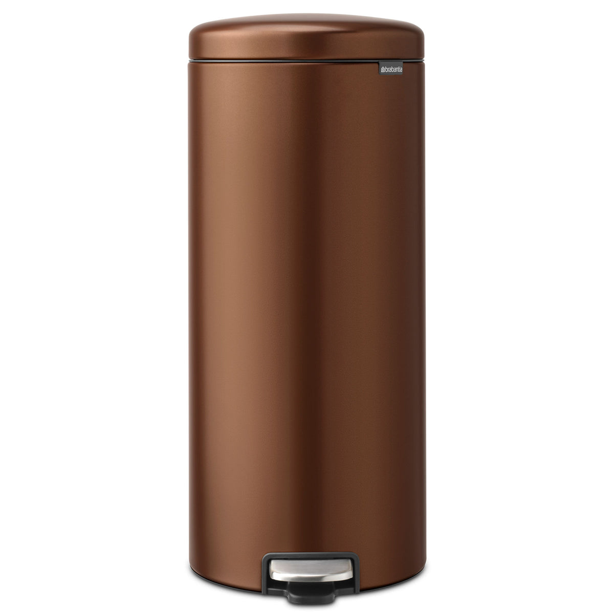 Brabantia NewIcon pedalspand på 30 liter i warm bronze med rundt ståldesign