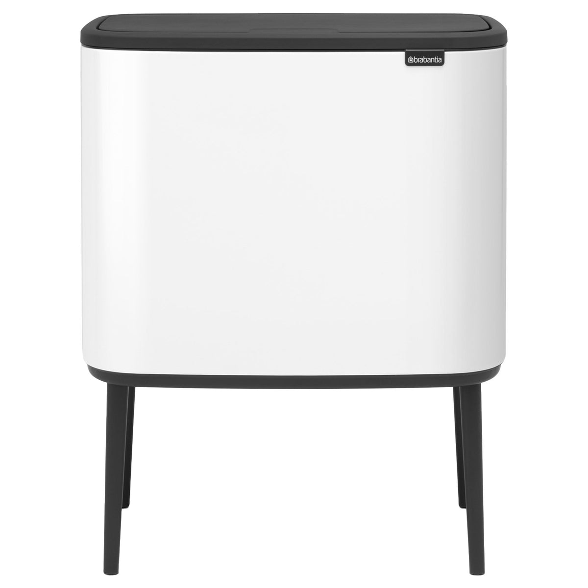Hvid Brabantia Bo Touch Bin affaldsspand på 11 + 23 liter med møbelinspireret design