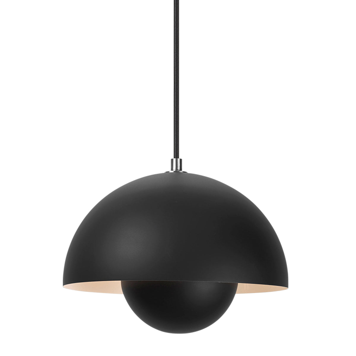 Mat sort &Tradition Flowerpot VP1 pendel på Ø23 cm designet af Verner Panton