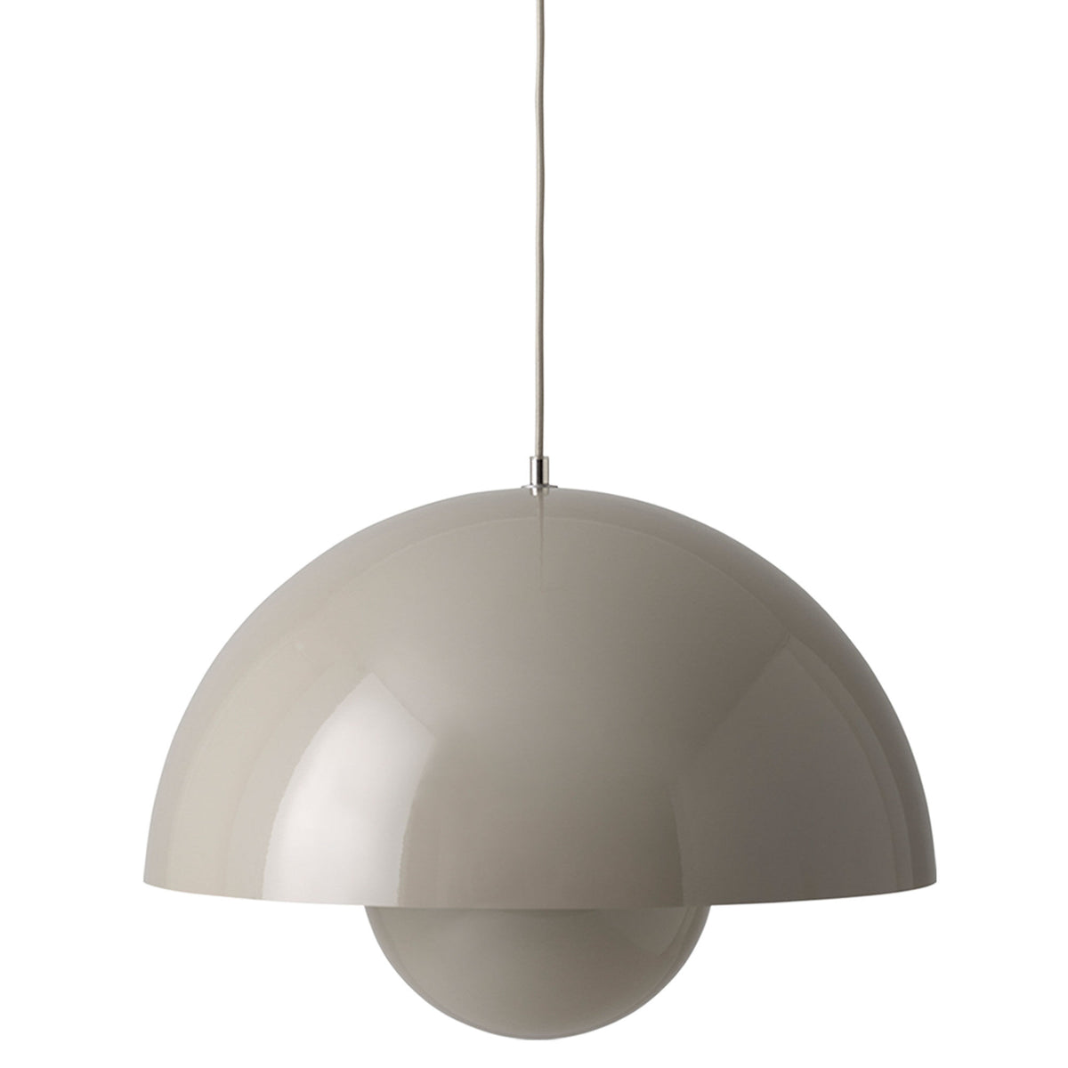 &Tradition Flowerpot VP2 pendel i grey beige med to halvkugler, 50 cm
