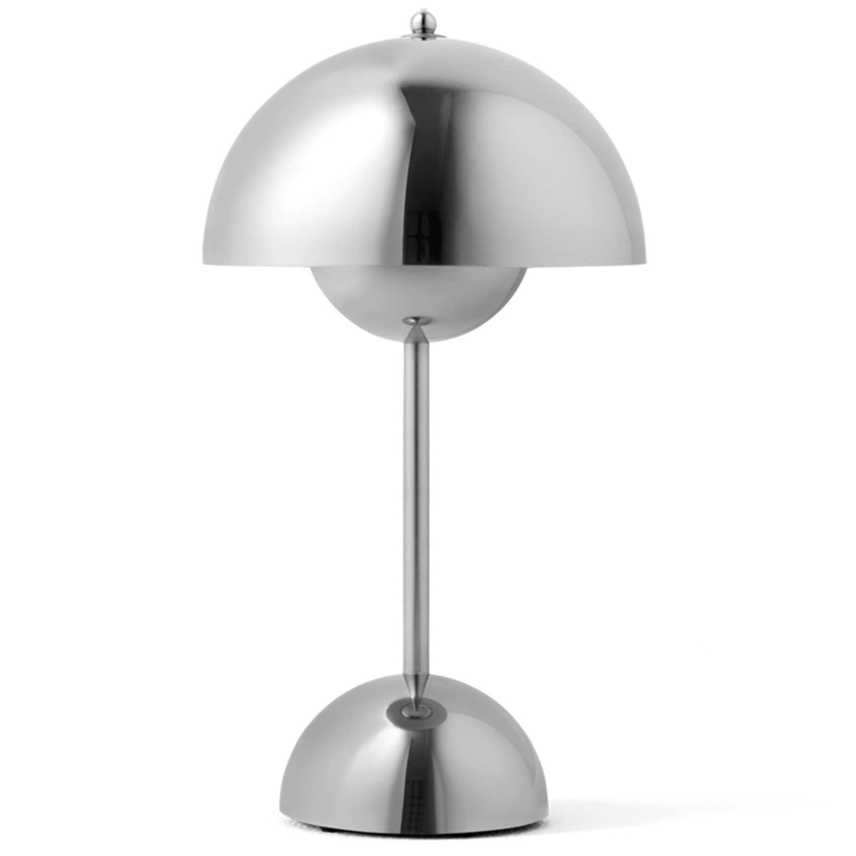 &Tradition Flowerpot VP9 bordlampe i spejlblank krom designet af Verner Panton