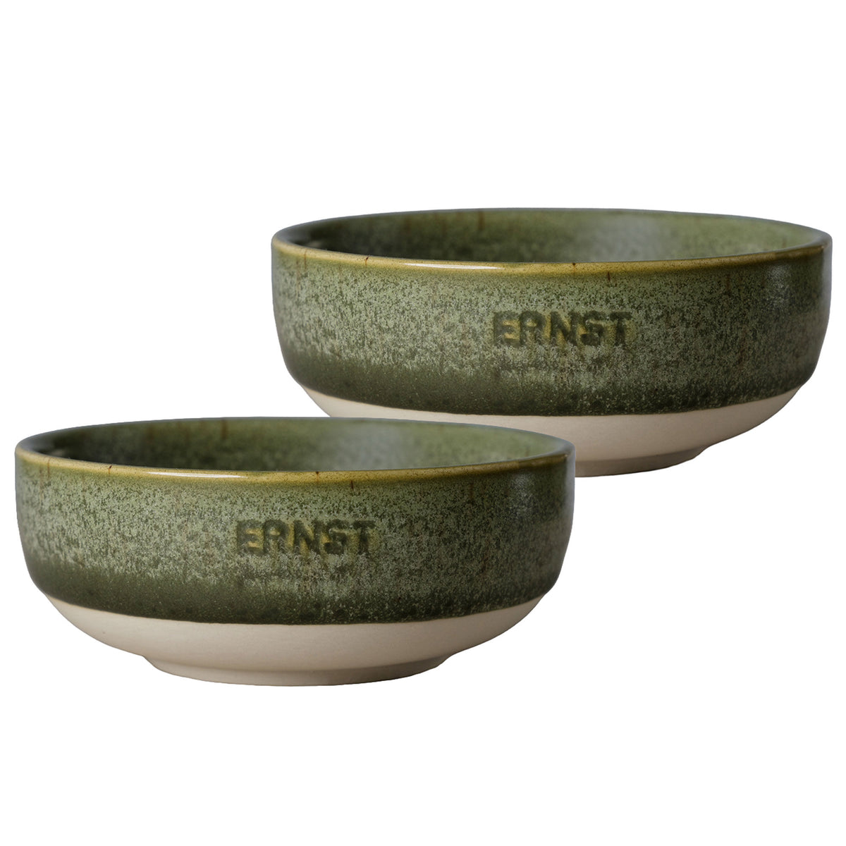 Ernst skål i grøn/natur, 11 cm, 2-pak