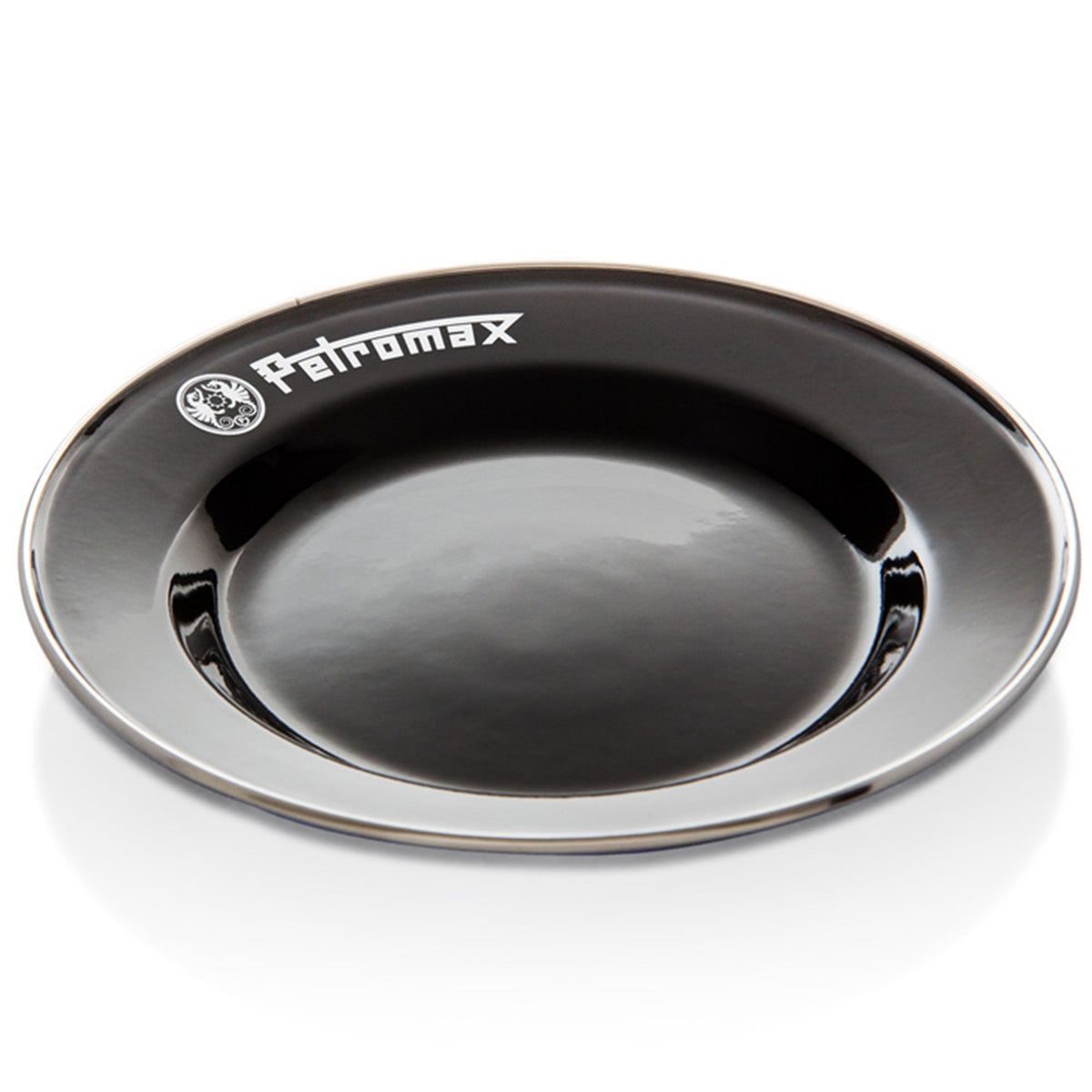 To sorte emaljetallerkener på 22 cm i diameter fra Petromax