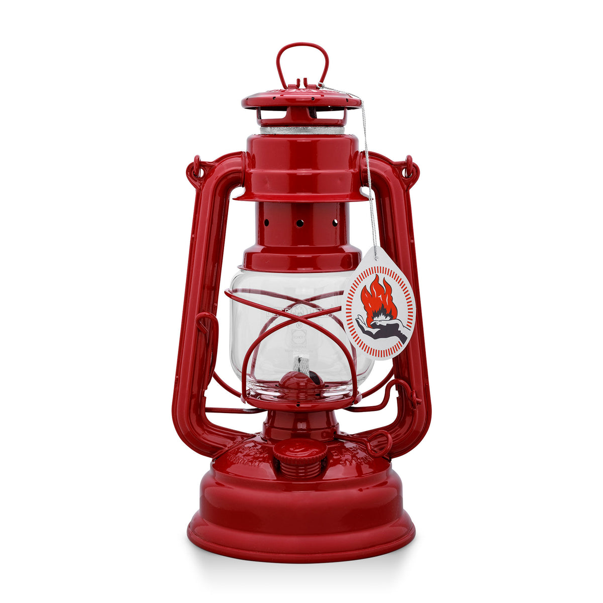 Rubinrød Feuerhand Baby Special 276 petroleumslampe i farven ruby red