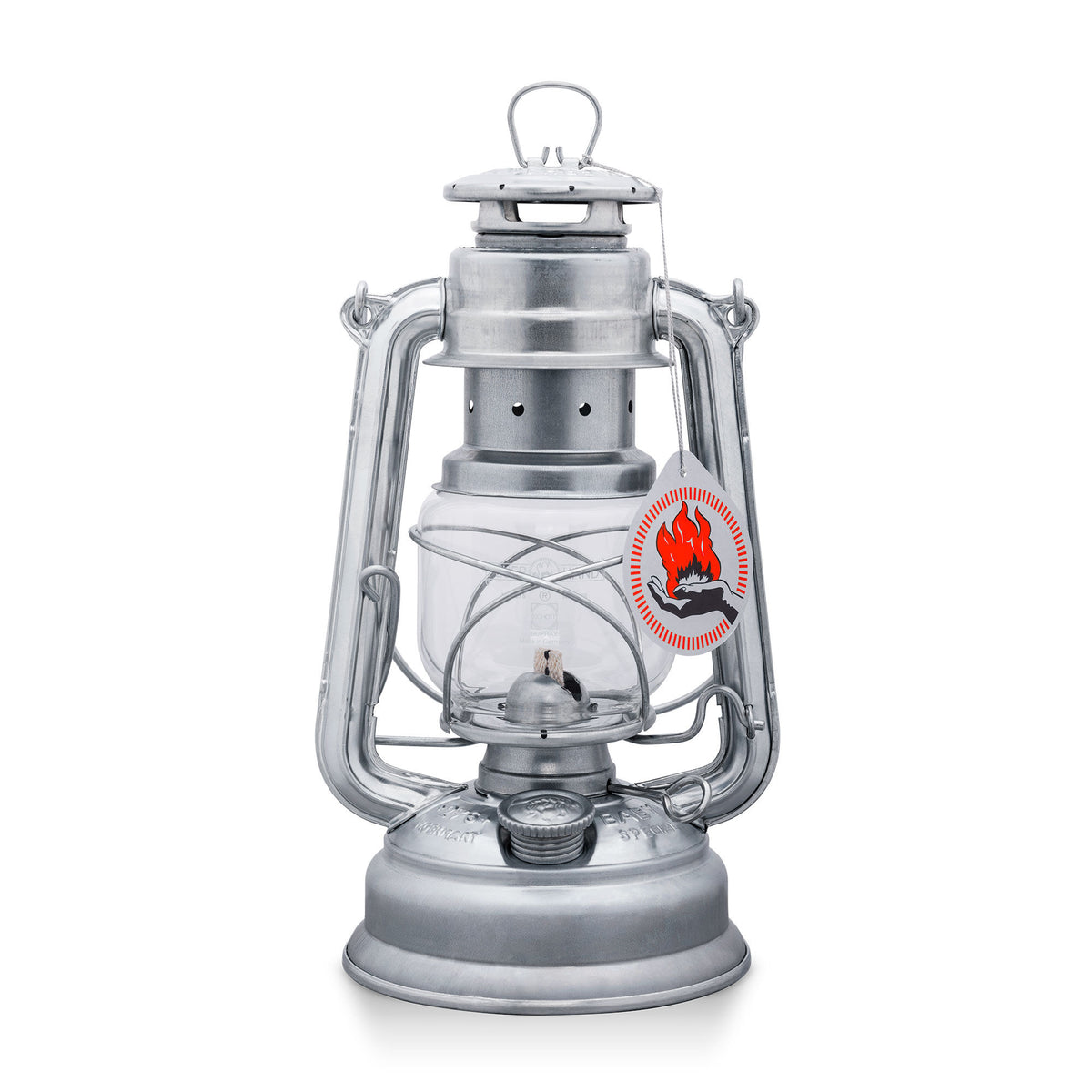 Feuerhand Baby Special 276 petroleumslampe i farven zink med industrielt udtryk