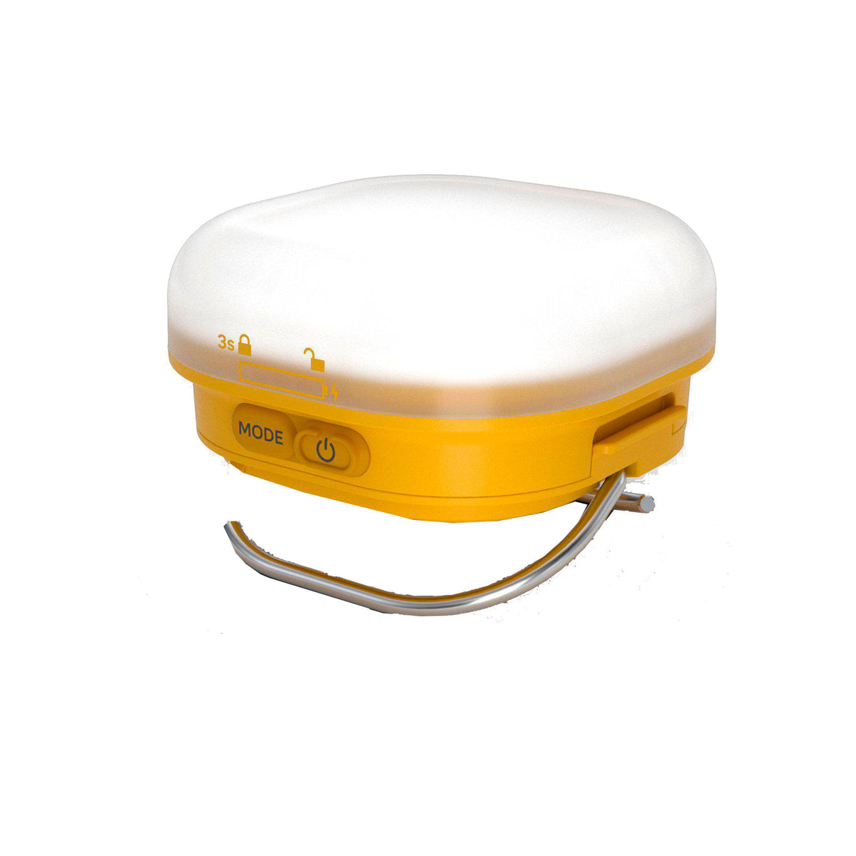 Gul Silva Glow campinglampe med 360 graders lys til telt og lejrplads