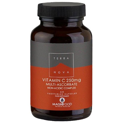 Terranova C Vitamin 250 mg kosttilskud i pakke med 50 kapsler