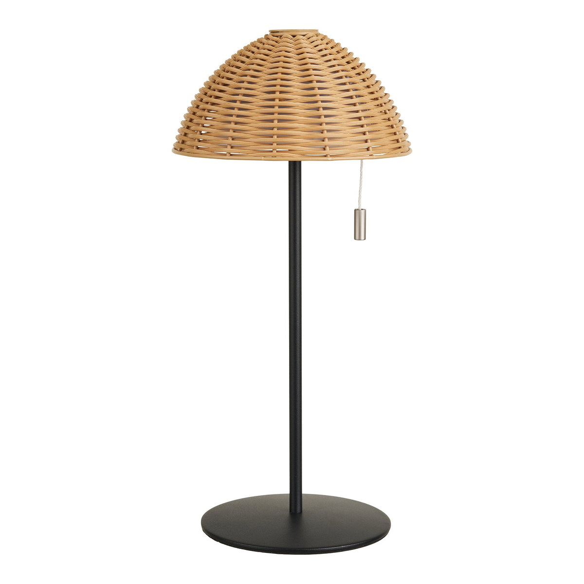Wigan genopladelig bordlampe fra House Nordic i natur og sort metal