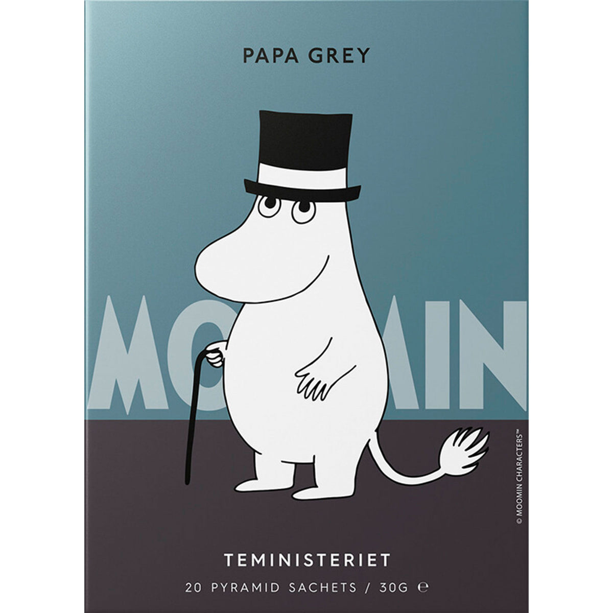 Teministeriet Moomin Papa Grey Pyramid, sort te med bergamot
