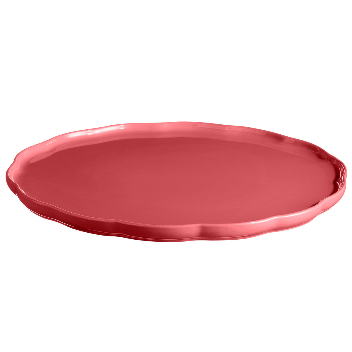 Rundt Emile Henry Madeleine serveringsfad i farven bubbelgum