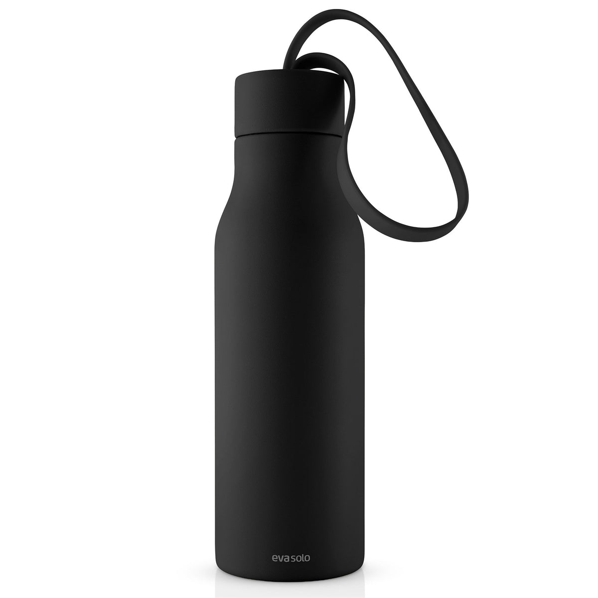Sort Eva Solo Re-Hydrate termoflaske på 0,5 liter med slank, lige form