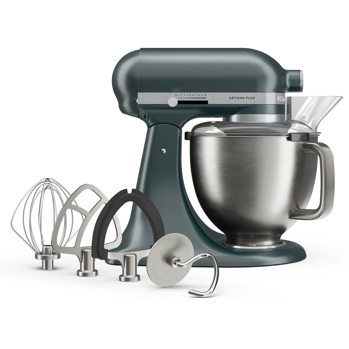 KitchenAid Artisan Plus køkkenassistent i farven juniper med skål i rustfrit stål