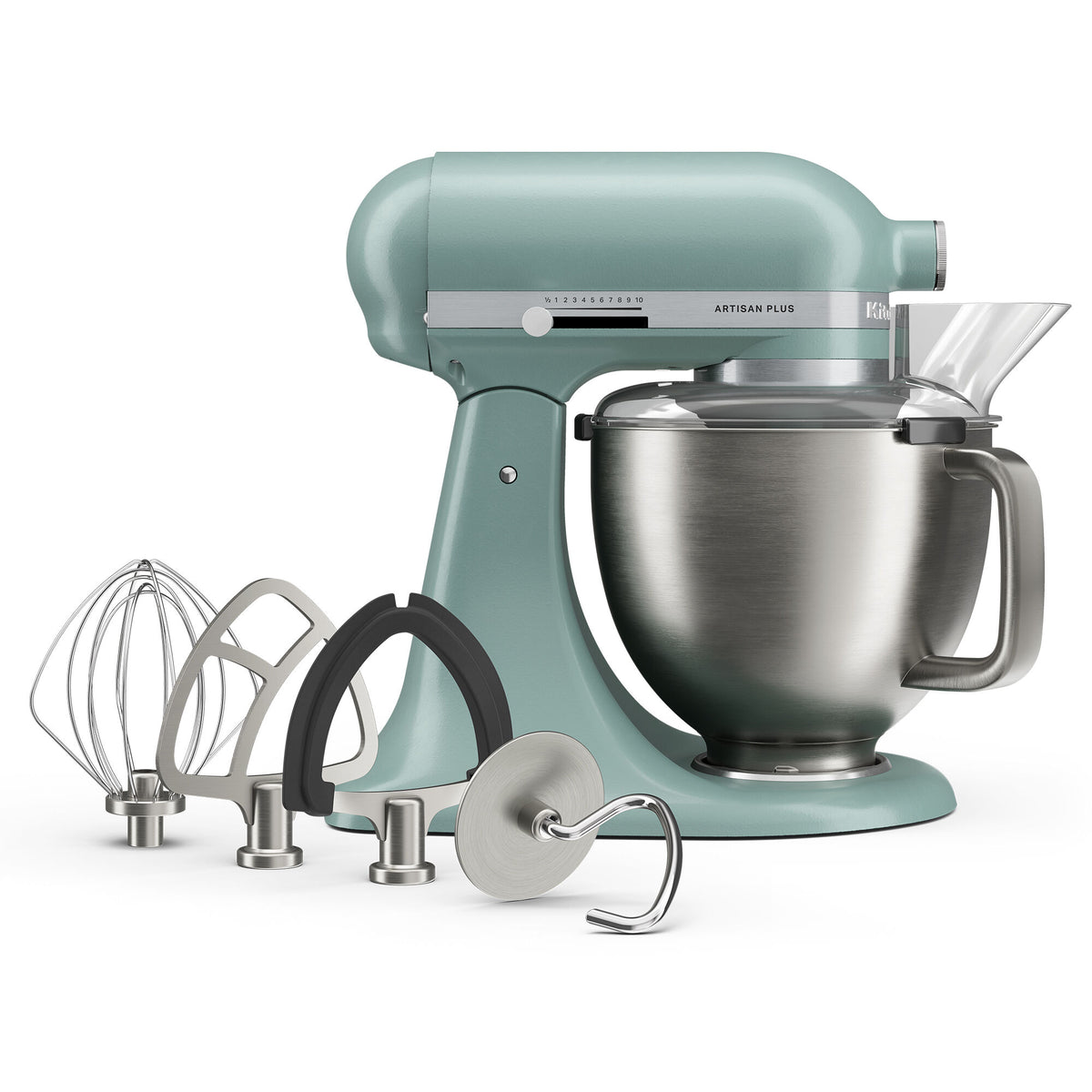 KitchenAid Artisan Plus køkkenassistent i farven mint julep med skål i rustfrit stål