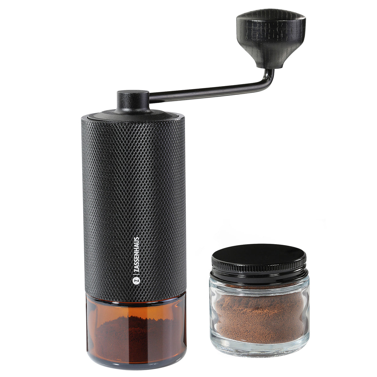 Zassenhaus Barista 2.0 kaffekværn i sortlakeret aluminium og farvet glas