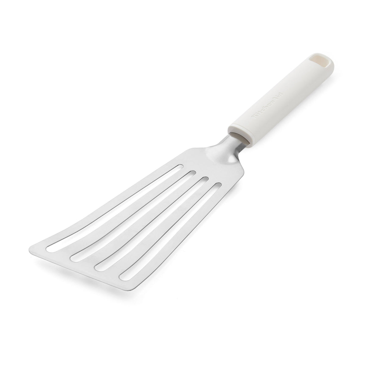 Kitchenaid Classic stegespade i porcelænshvid med hoved i rustfrit stål