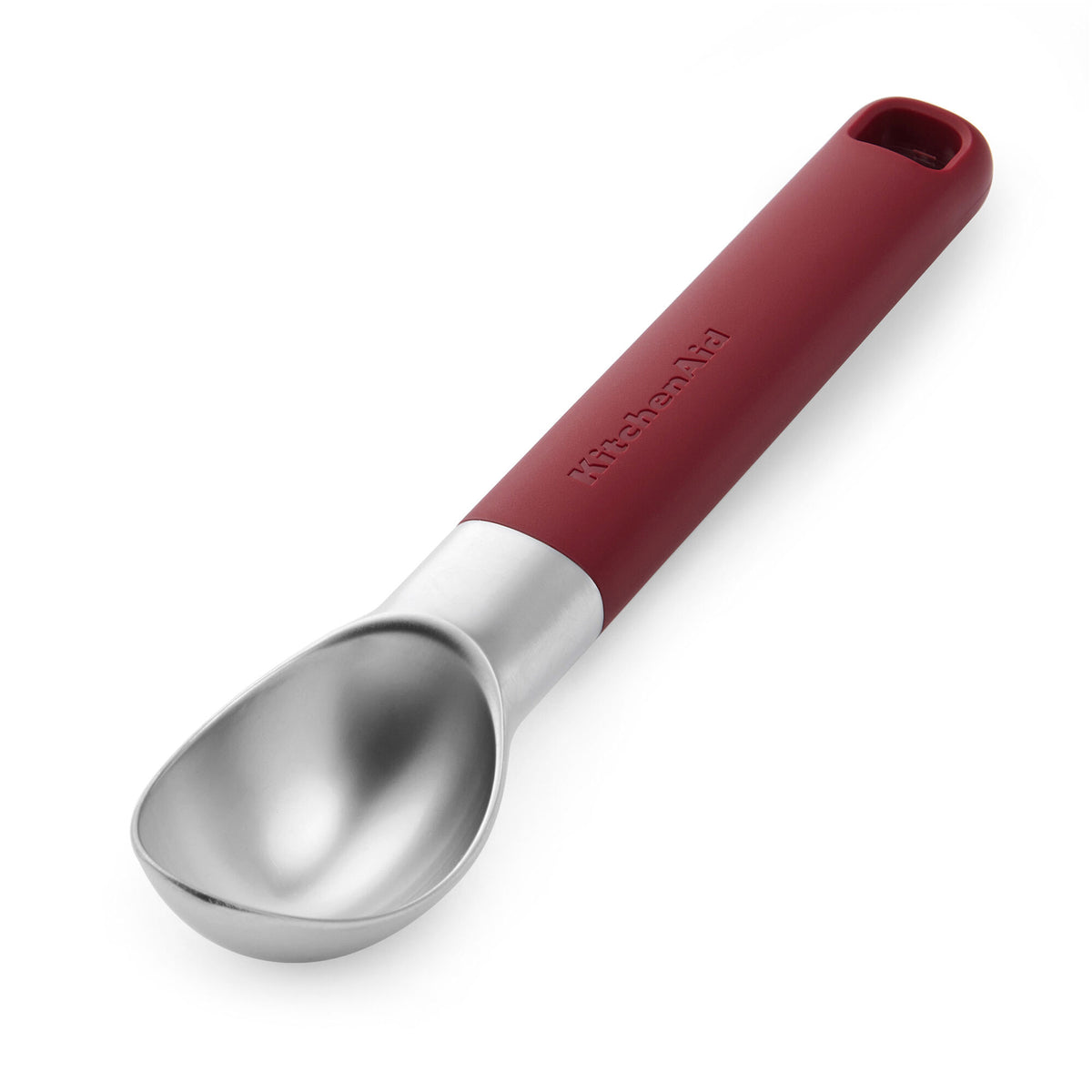 Kitchenaid Classic isske i farven empire red med buet skeformet hoved