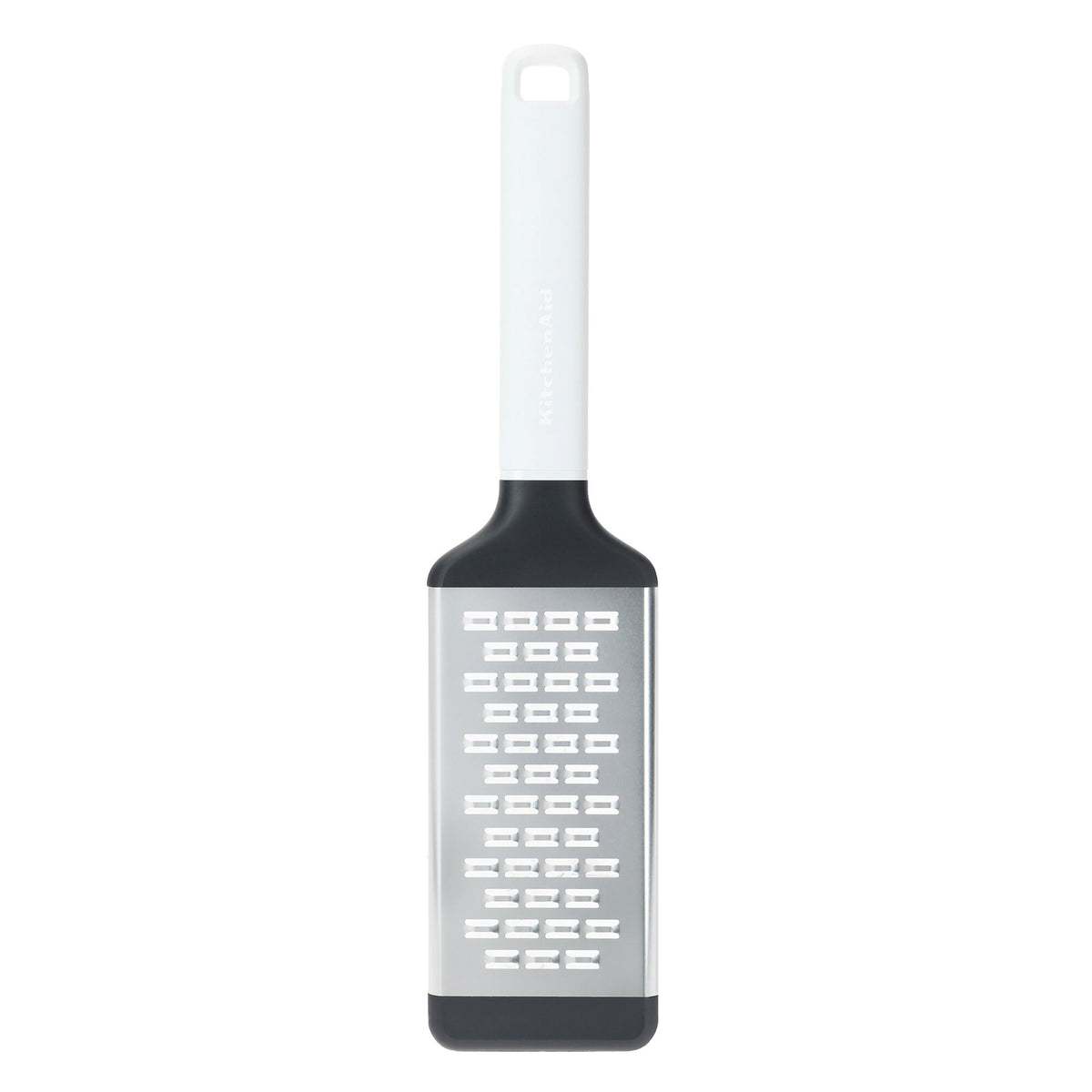 Porcelænshvidt Kitchenaid Classic rivejern med mellemgrov riveflade og blad i rustfrit stål