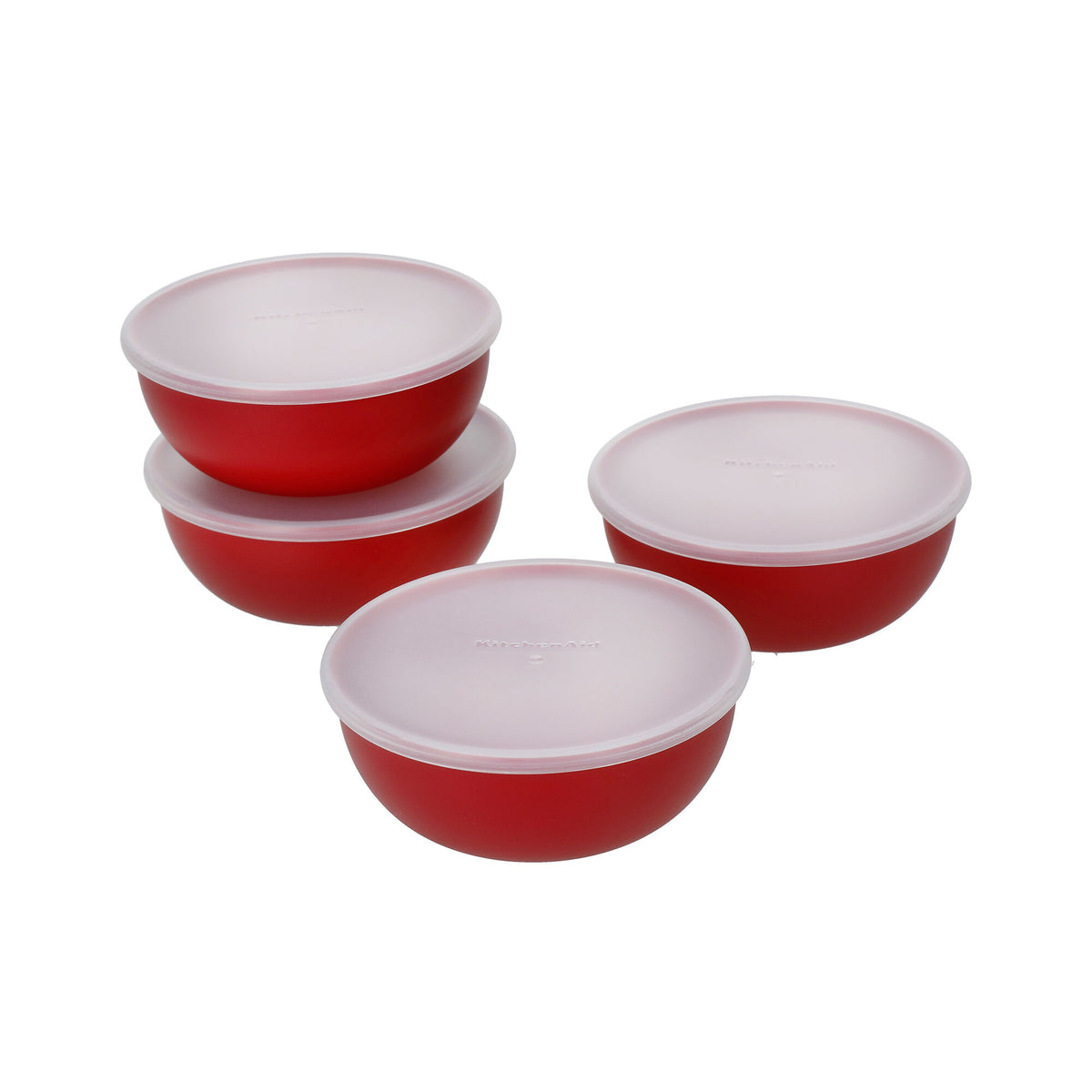 Sæt med fire Kitchenaid Pinch Bowls små skåle i farven empire red