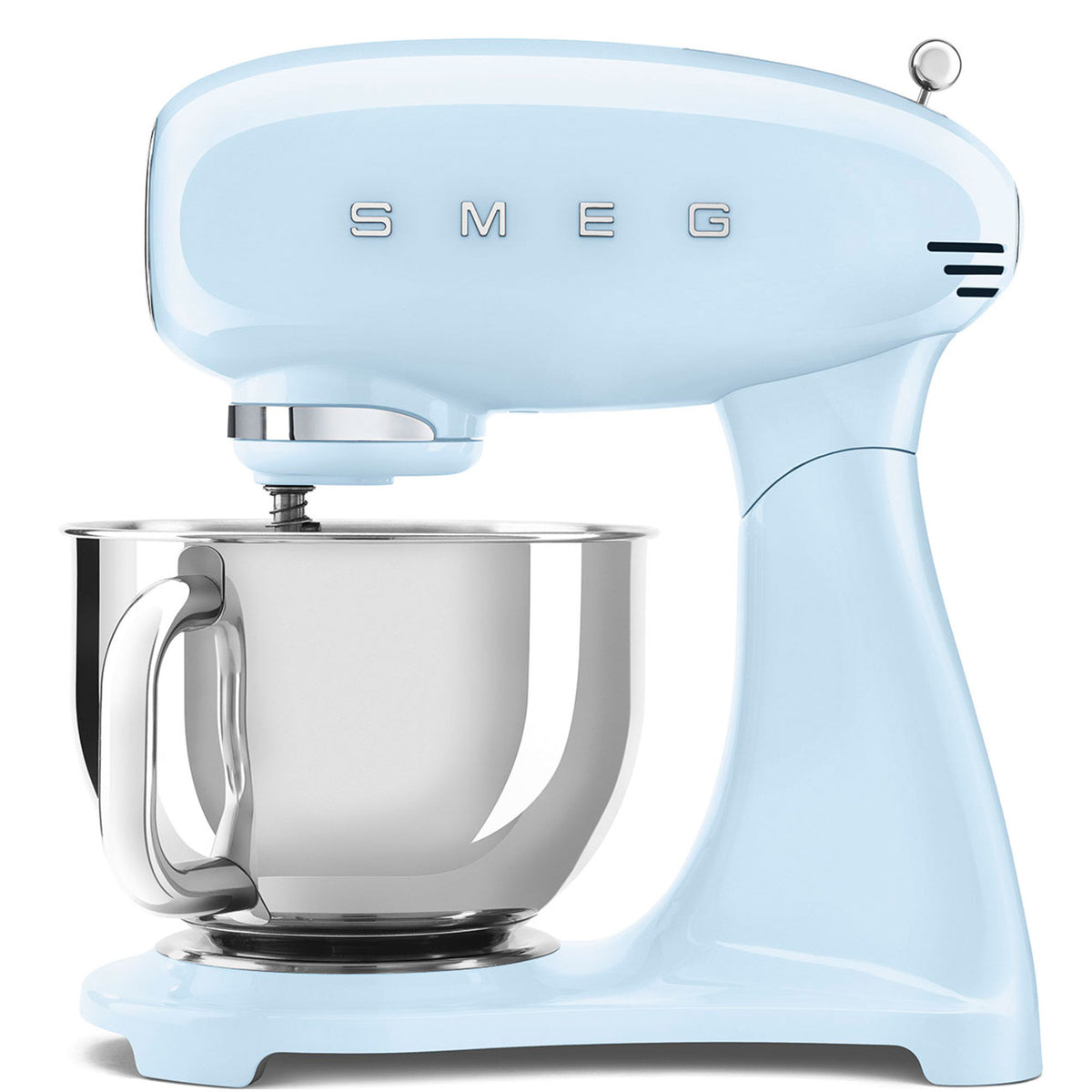 Smeg SMF05PBEU køkkenmaskine på 1000 W i pastelblå med retro-udtryk
