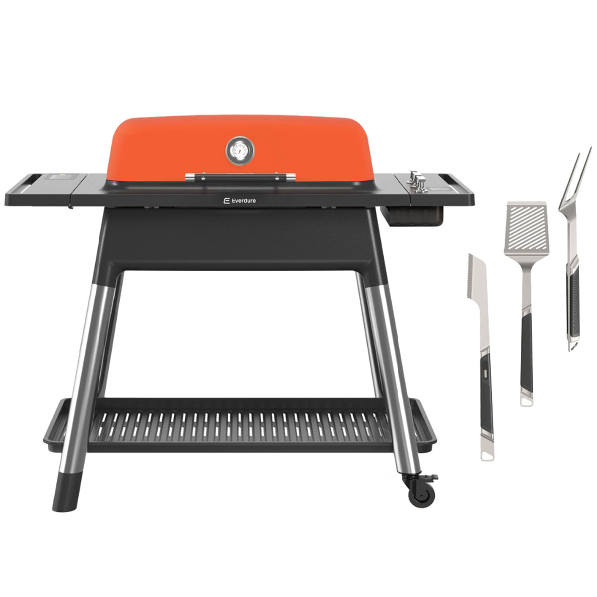 Orange Everdure FURNACE Gen III gasgrill med tre brændere og Premium Toolkit