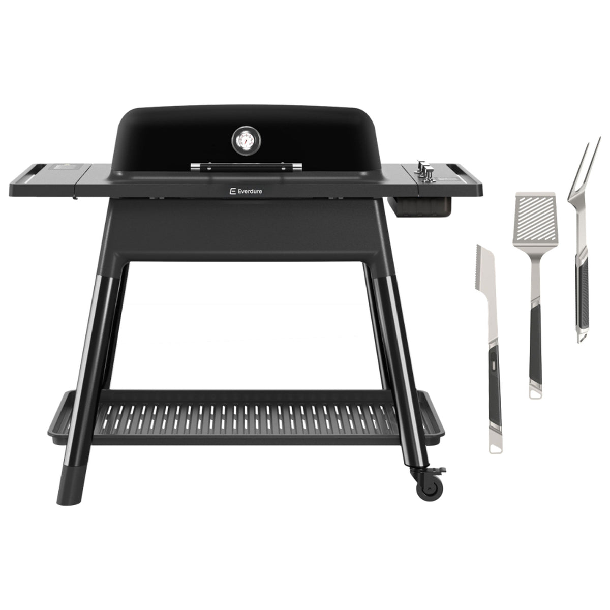 Sort Everdure Furnace Gen III gasgrill med tre brændere og Premium Toolkit