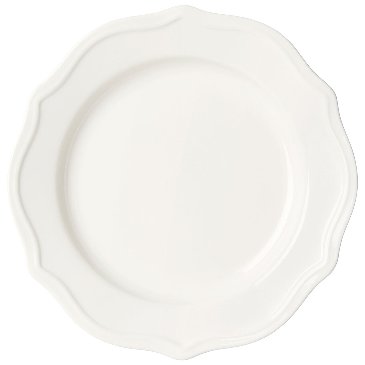 Hvid Decotique Violette tallerken på 20 cm med blødt formsprog og ren glasur