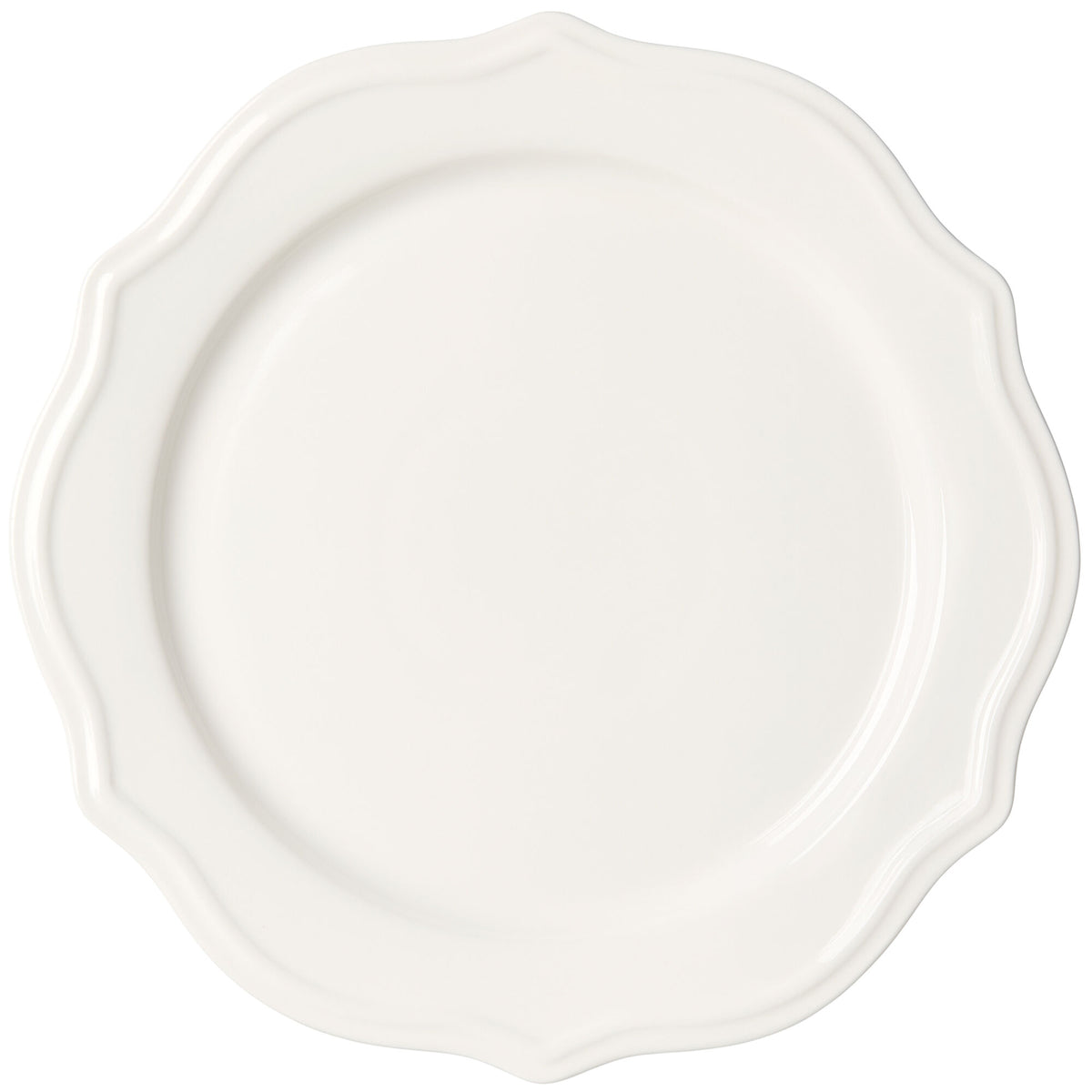 Hvid Decotique Violette middagstallerken på 28 cm med blødt bølgende kant