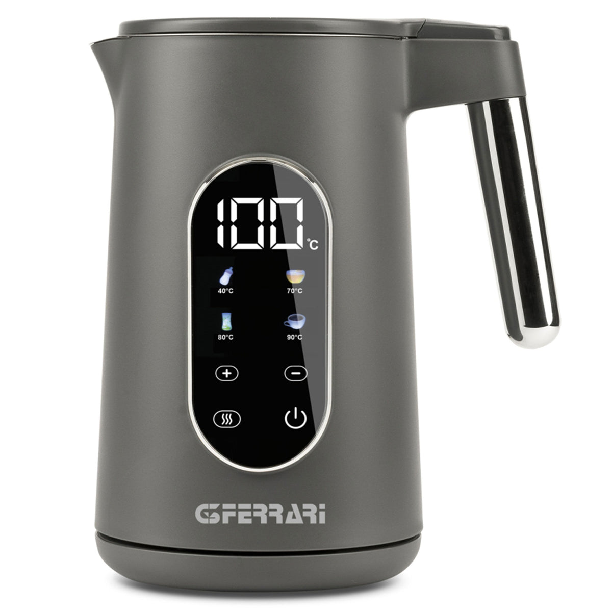 Grå G3 Ferrari Tisaniere elkedel på 1,7 liter med italiensk design