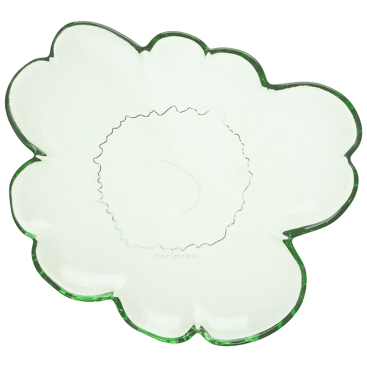 Grøn Marimekko Unikko glasasiet på 20 cm med blomstrende mønster