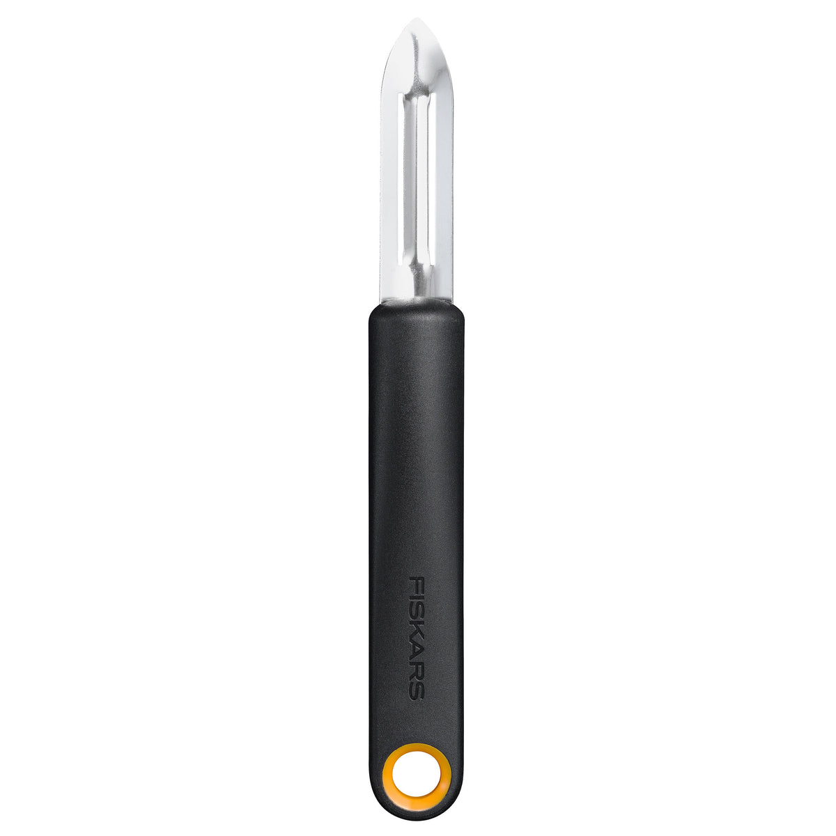 Fiskars Functional Form skræller med fast blad i sort og orange