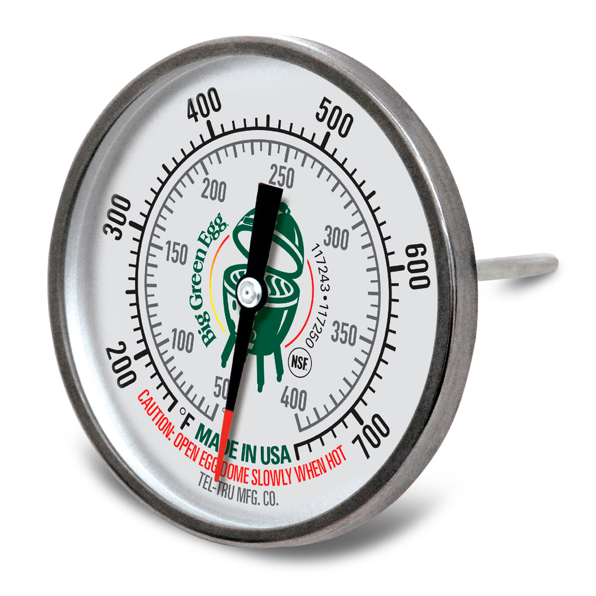 Big Green Egg termometer på 8 cm til montering i låget på L, XL og 2XL