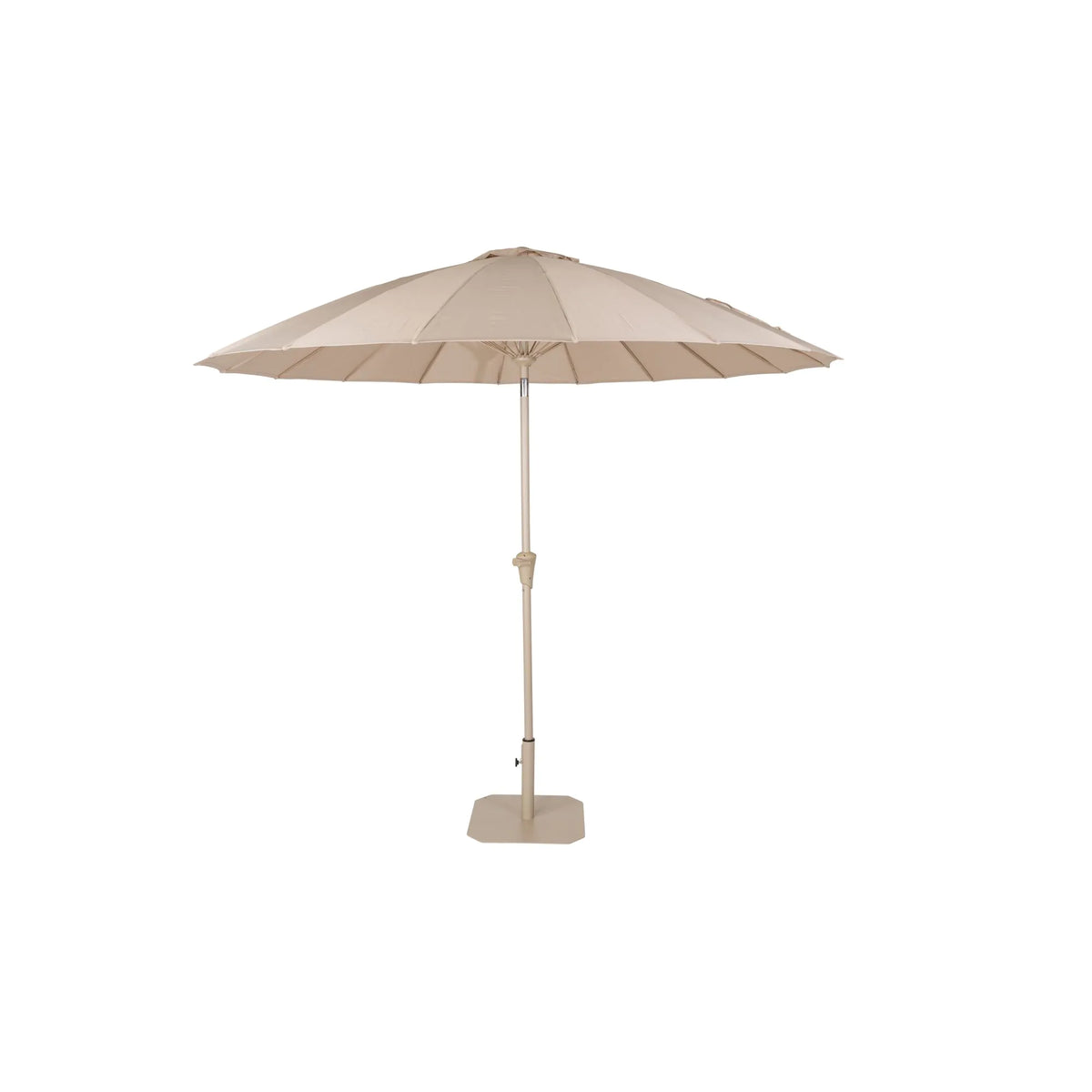 Zuiver Sunshine parasol med fod i beige polyester og rustfrit stål