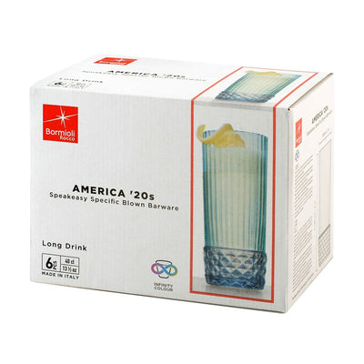 Drikkeglas sæt Bormioli Rocco America'20s Blå 6 stk Glas 400 ml