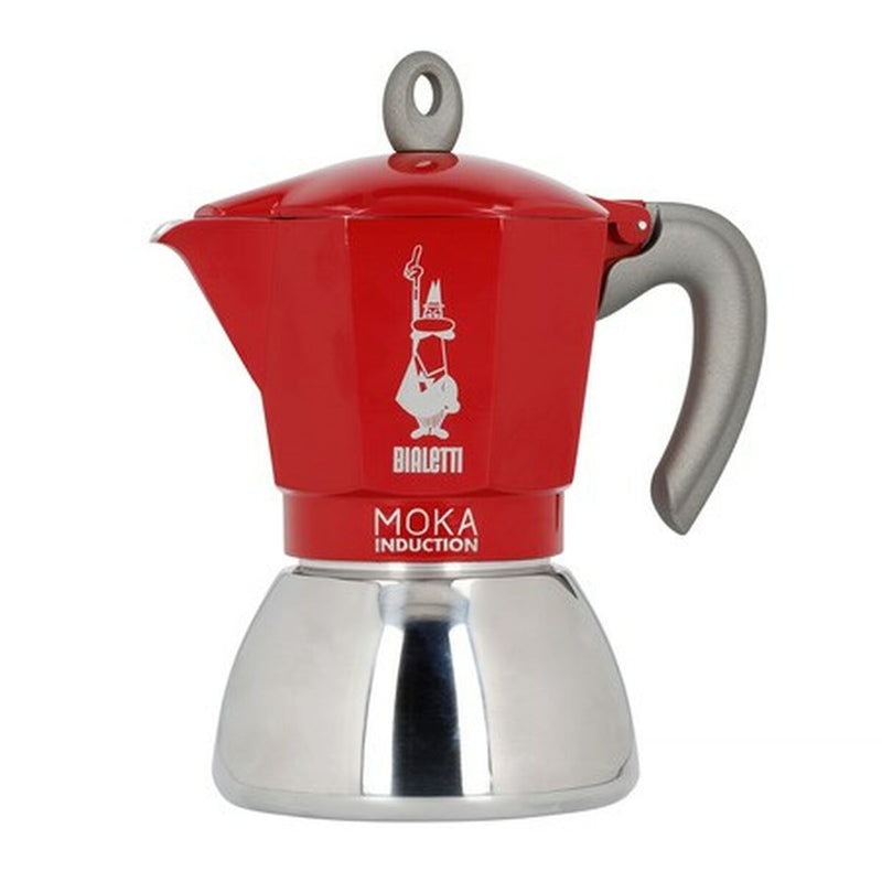 Italiensk Kaffebrygger Bialetti Moka Induction Sort Rød Metal Rustfrit stål Aluminium 300 ml 6 Kopper
