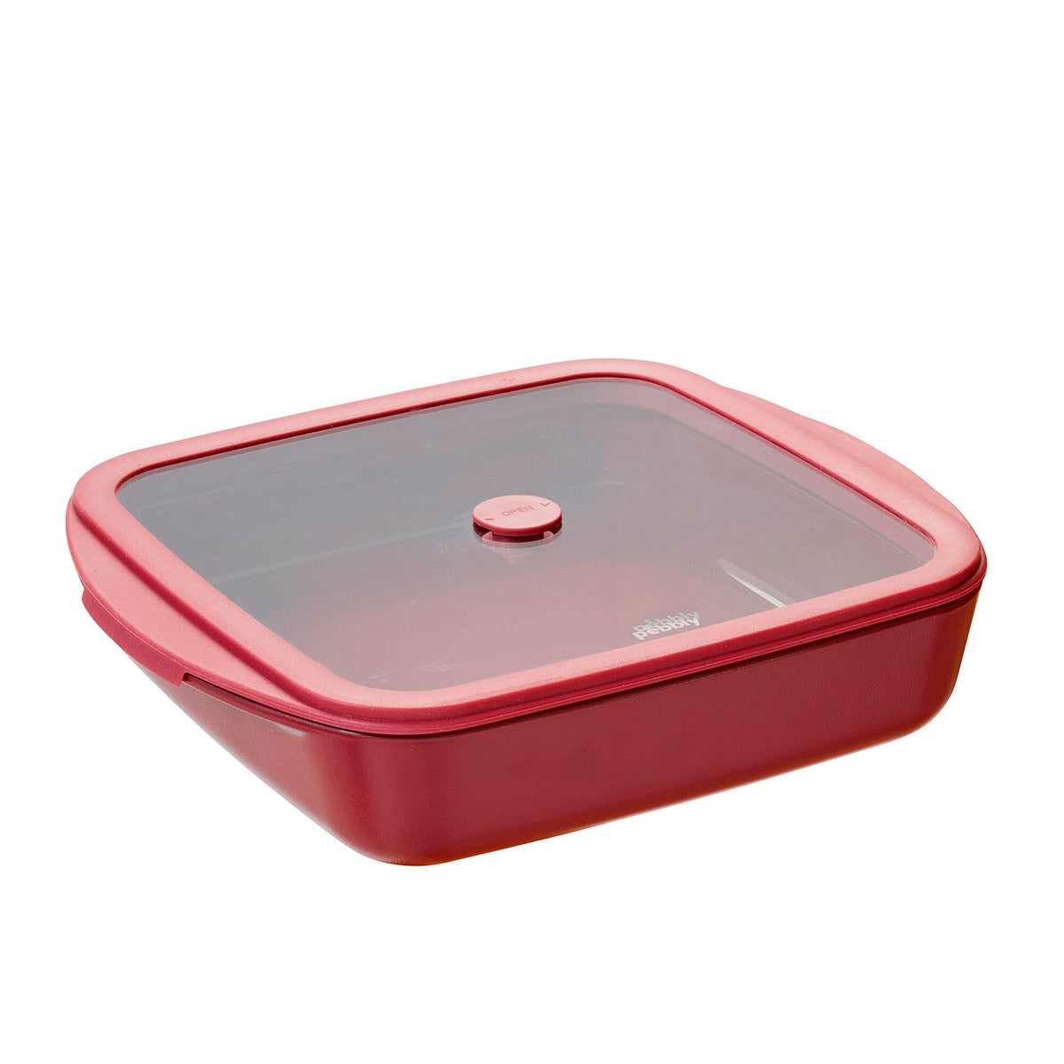Kvadratisk Pebbly ovnfast form i nuancen cherrywood, 1,6 liter