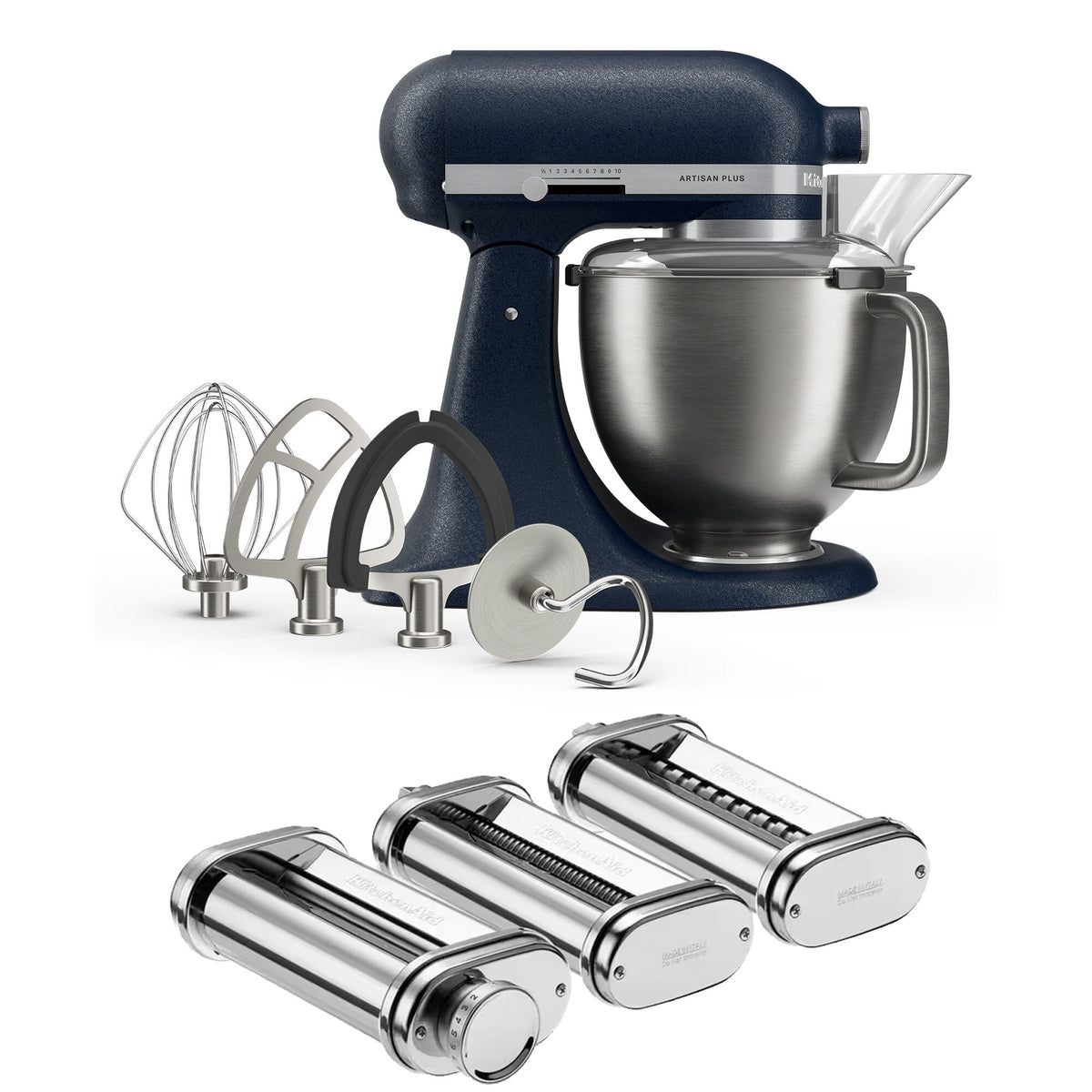 KitchenAid Artisan Plus køkkenmaskine i farven Wild Blueberry med pastasæt